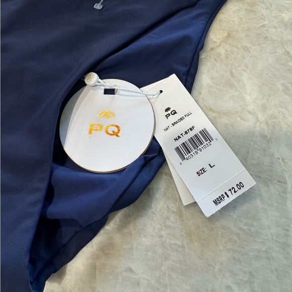 NWT PILYQ Navy‎ Side Braided Bikini Bottom Size Large - Picture 8 of 10